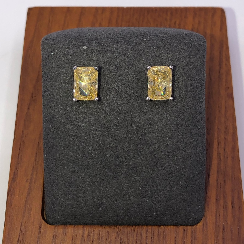 1ct Canary Radiant Earrings - Picture 6 of 12